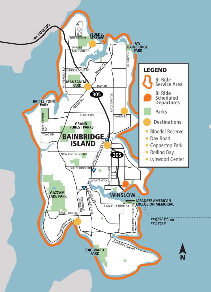 Map of BI Ride service area