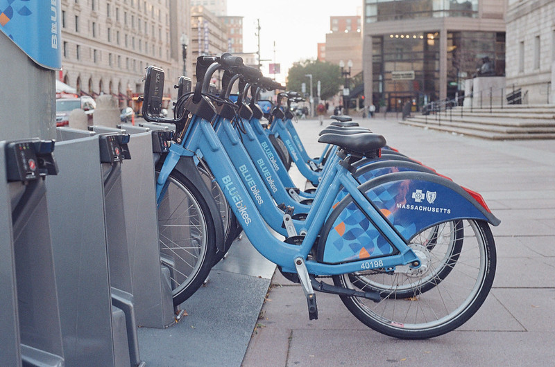 Photo of Bluebikes at docking station