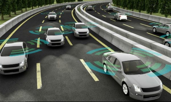 Digital rendering of autonomous vehicles on highway