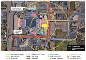 Map of branch destination hub at the Mall of America in Bloomington