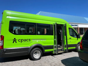 A photo of CPACS' microtransit vehicle (ride shuttle).