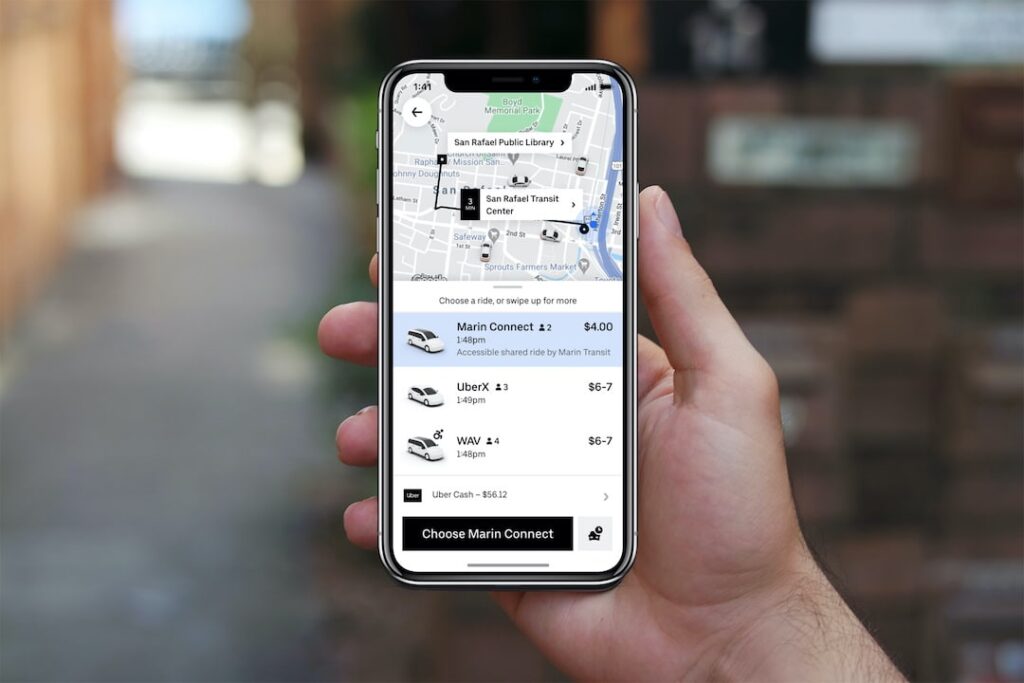 Image of Connect2Transit Options in Uber App