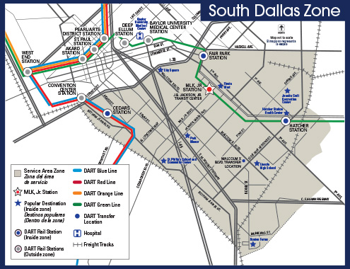 Map of South Dallas GoLink Zone