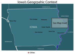 A map showing Region 8 RTA within the state of Iowa