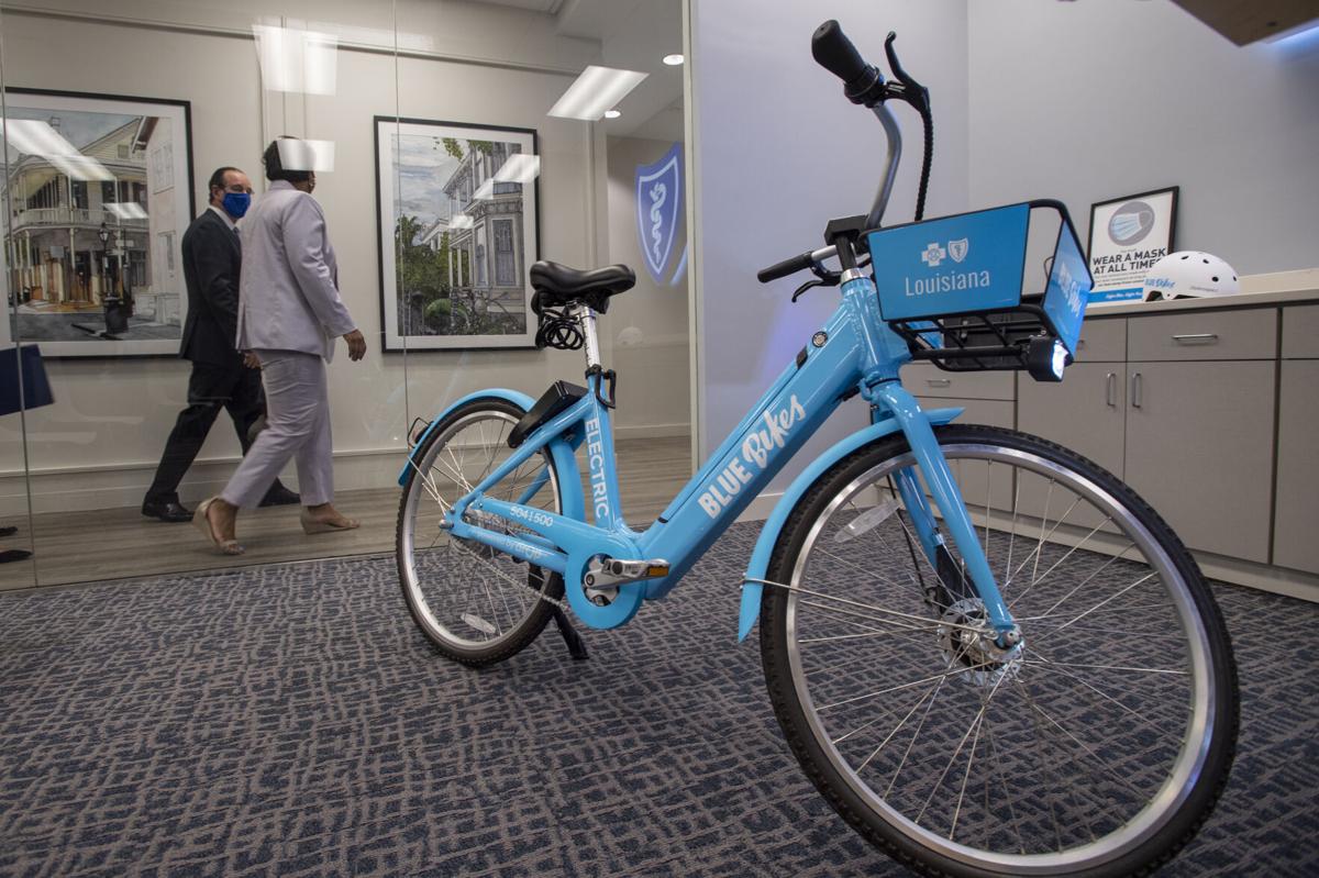 Electric store blue bike