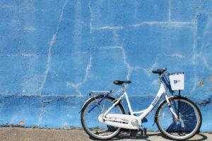 Pace Bike against blue wall