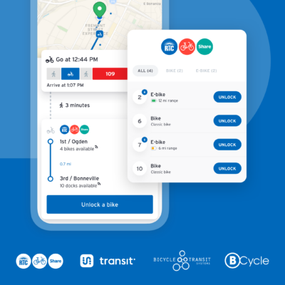 Image of Bikeshare Availability in Transit App in Las Vegas
