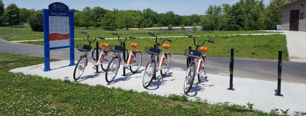 Image of RideKC Bikes at bike racks