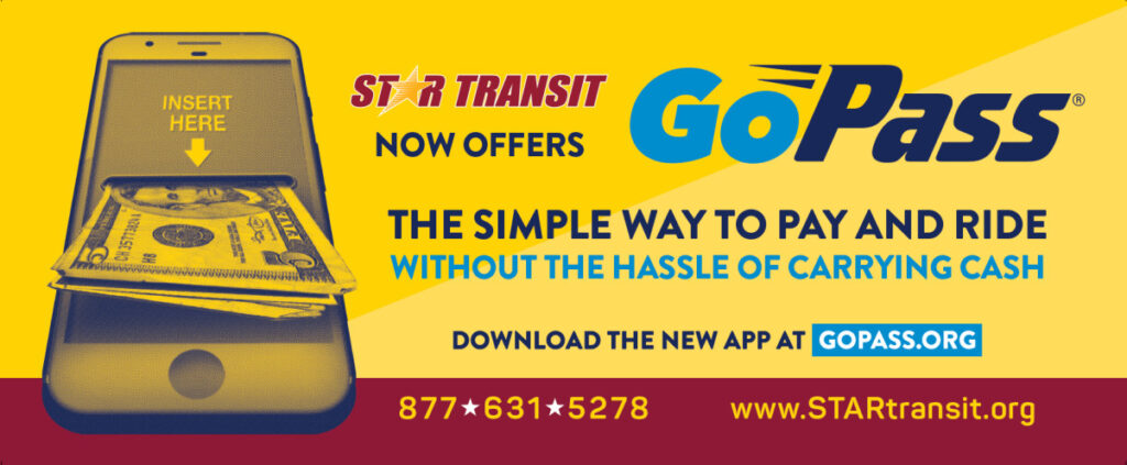 Marketing image for STAR Transit's new payment integration option with GoPass