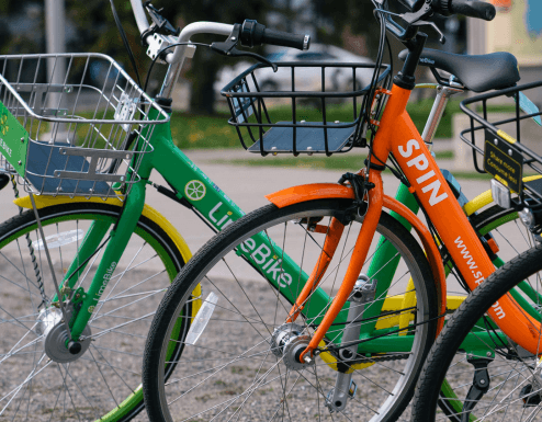 Lime and Spin bikes in Seattle