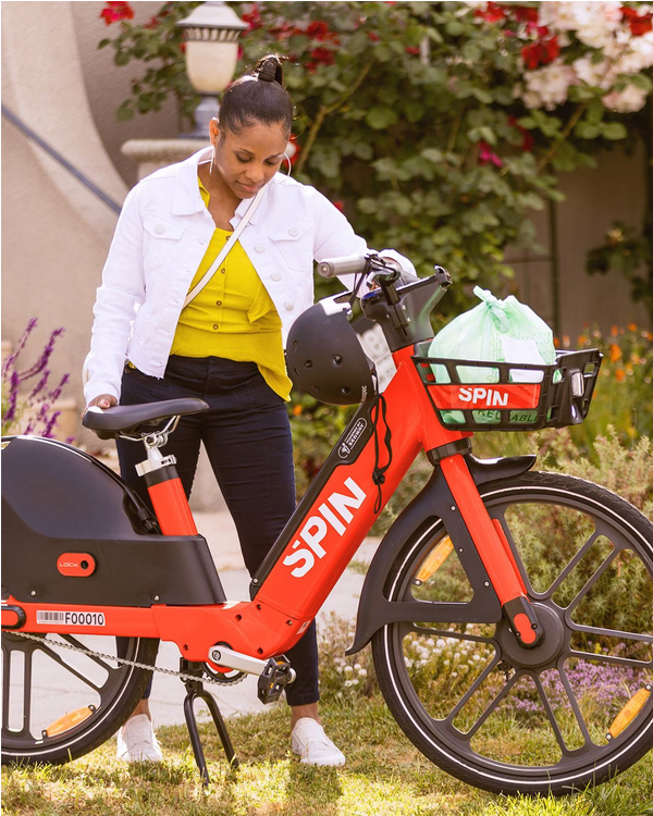 Image of person using Spin e-bike