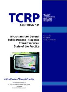 An image of TCRP's Synthesis 141 report discussing Microtransit demand response. 