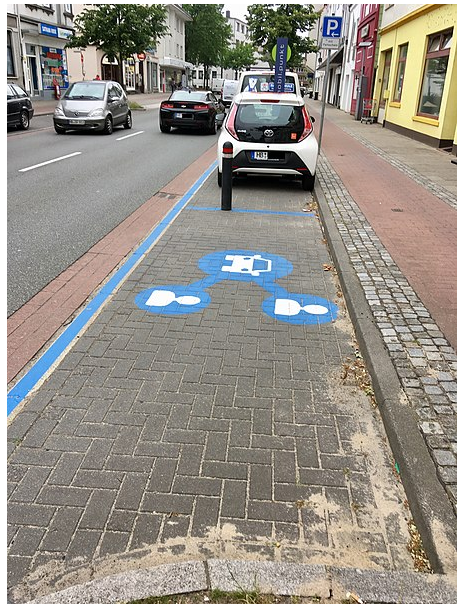 A car-share parking space in Bremen, Germany.