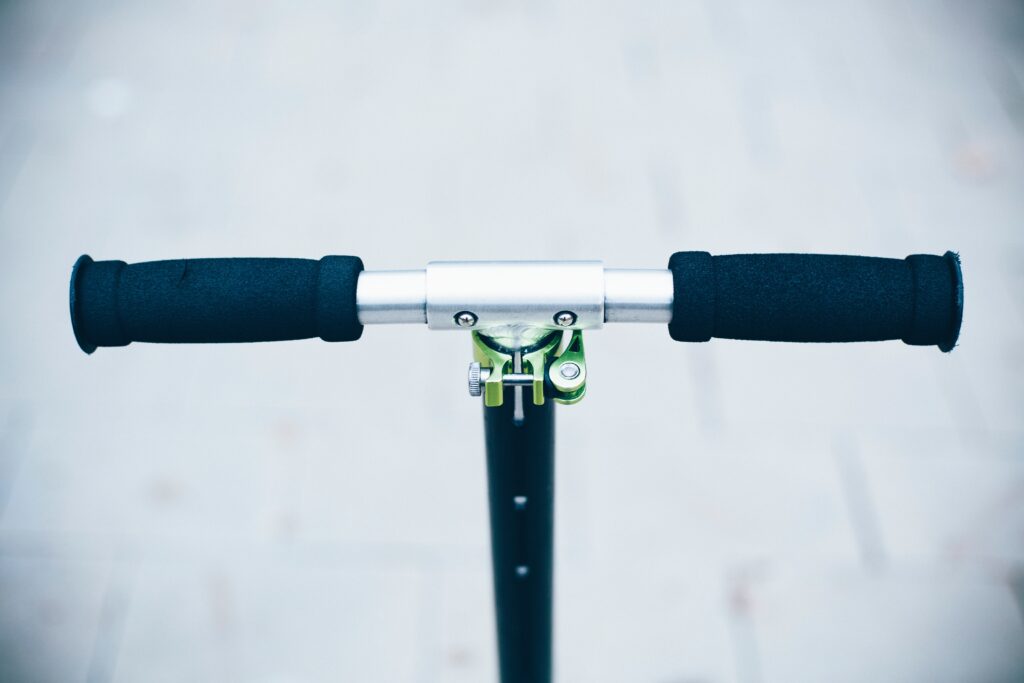 Close-up of Scooter handlebars