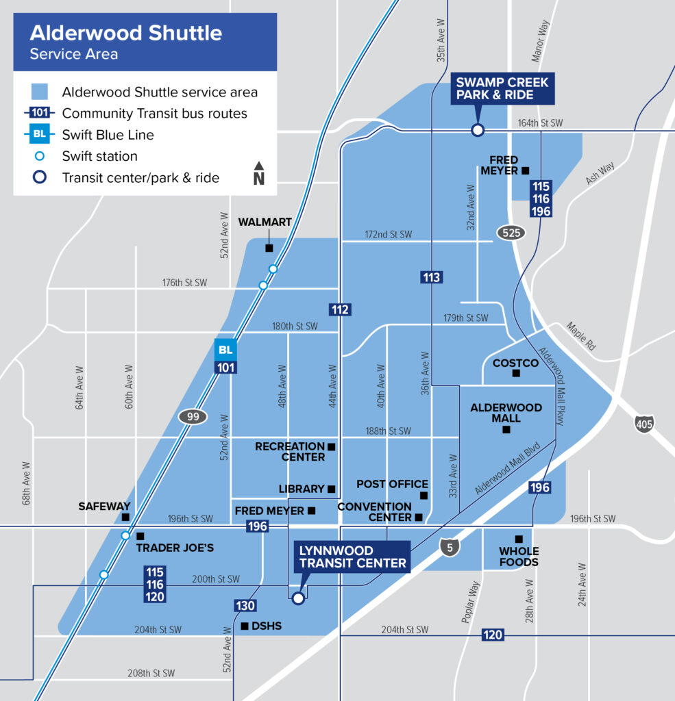 Map of Zip Alderwood service area
