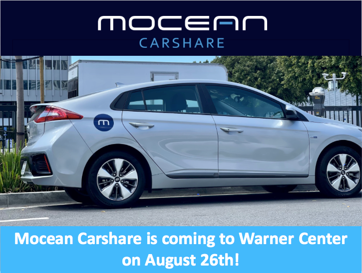 Image promoting Mocean Carshare's expansion to Warner Center