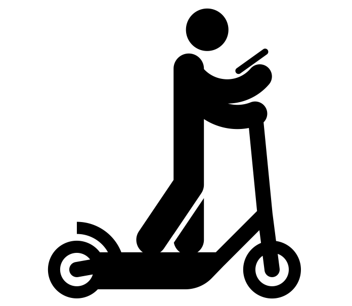 Image of person using e-scooter