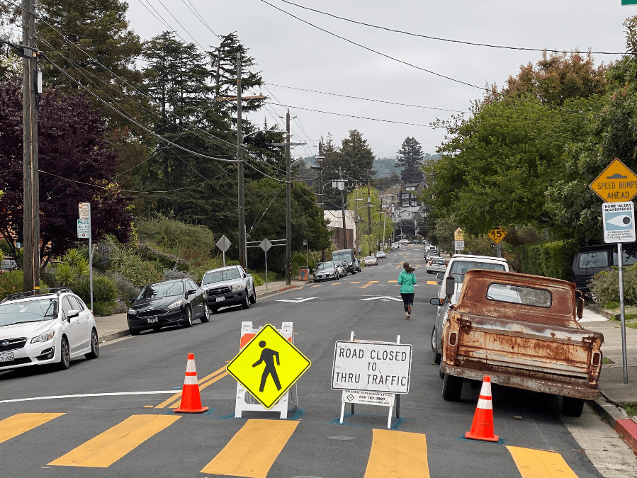 Photo of closed street due to COVID