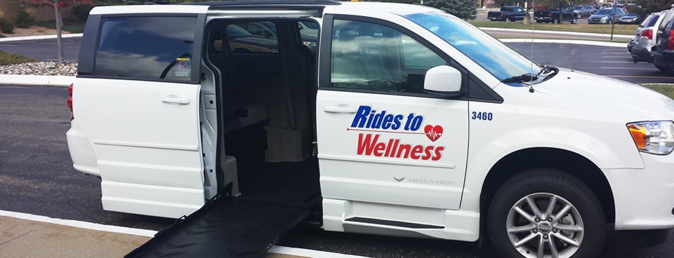 Rides to Wellness van with wheelchair accessible ramp