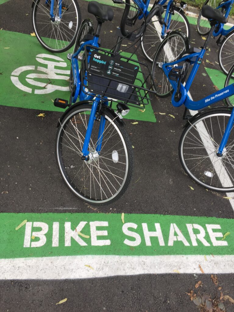 Branded docking hub for hybrid bikeshare system