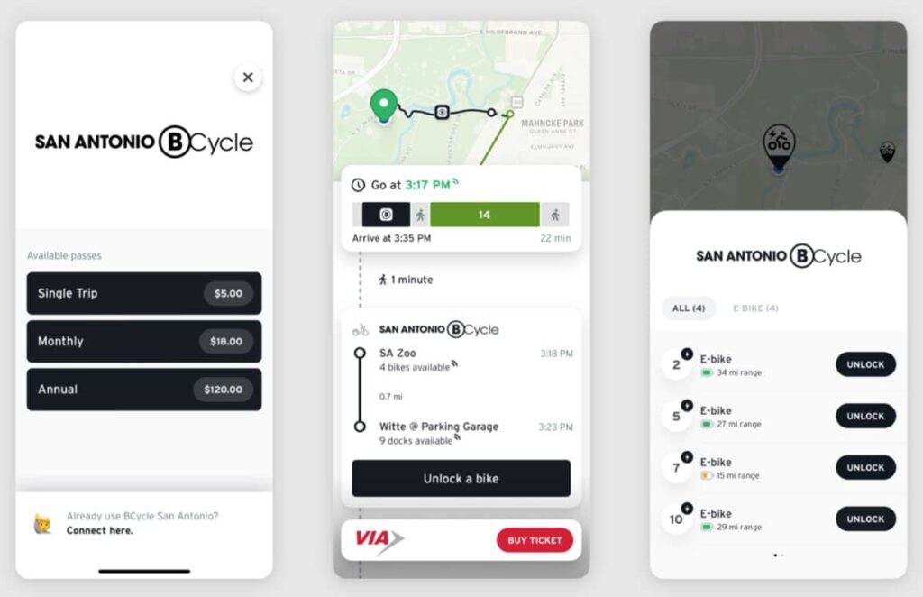 Image of BCycle payment information on Transit App